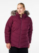 Kort pufferjack met capuchon, Donker Bordeaux, Model image number 0