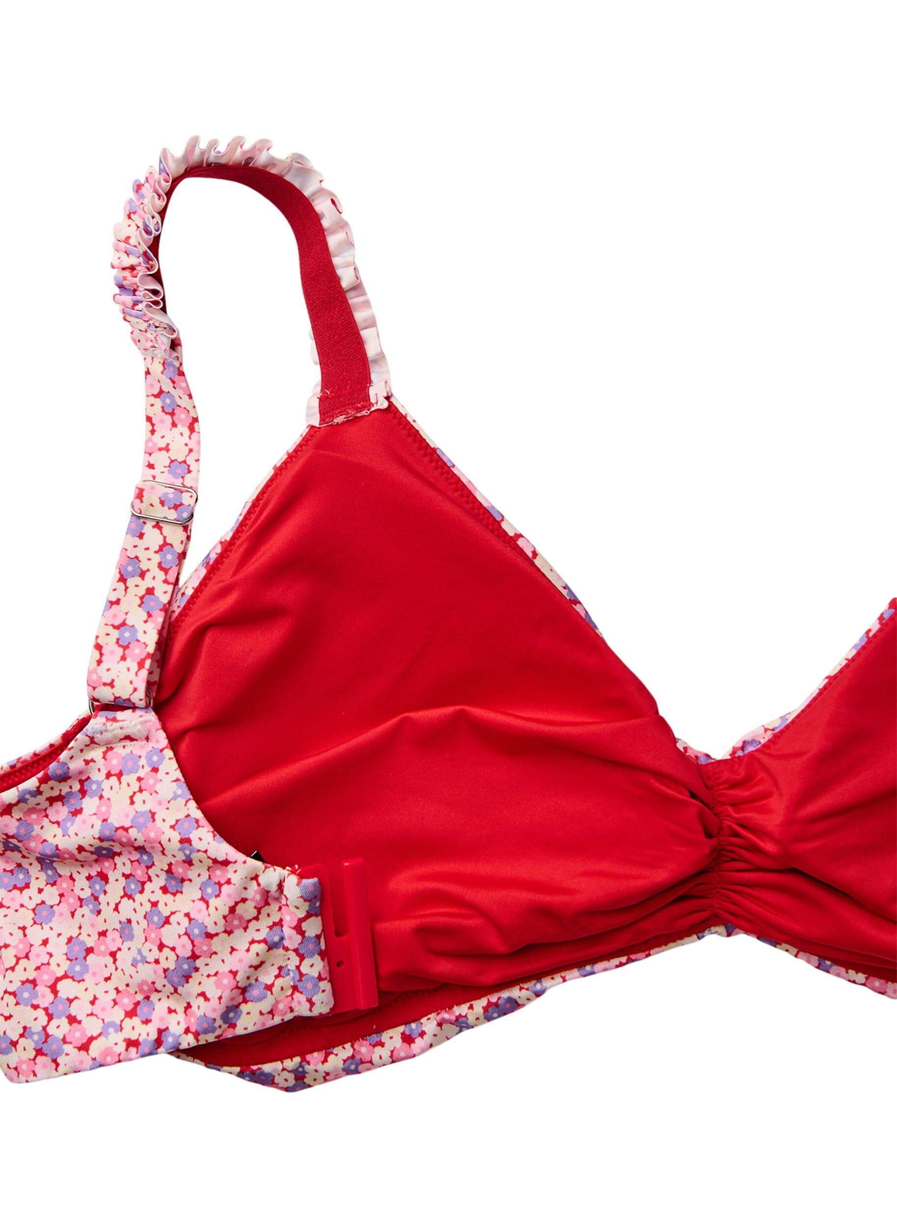 ZizziBloemetjes bikini top met afneembare vulling, Roze, Packshot image number 3