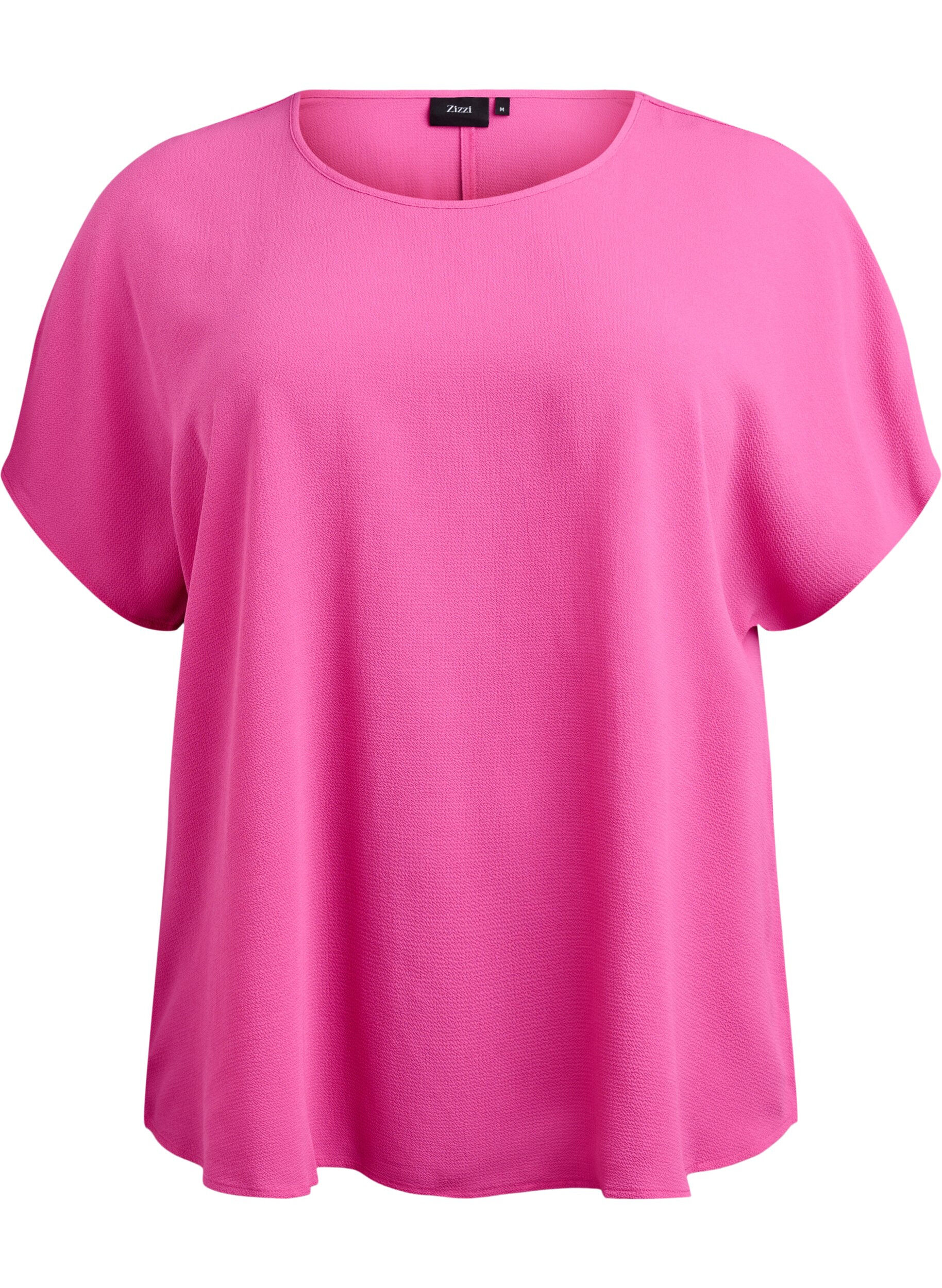 Blouse met korte mouwen en een ronde halslijn
