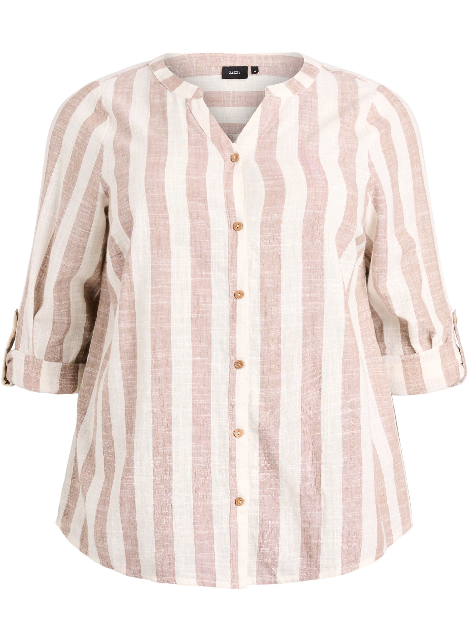 Katoenen blouse met V-hals