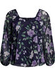 Chiffon blouse met bloemenprint en lange mouwen, Blauw, Packshot image number 0