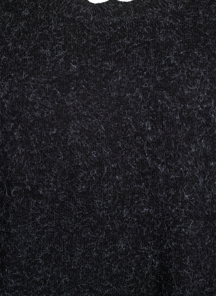 Korte gebreide jurk met golvende zoom en splitjes, Grijs, Packshot image number 2