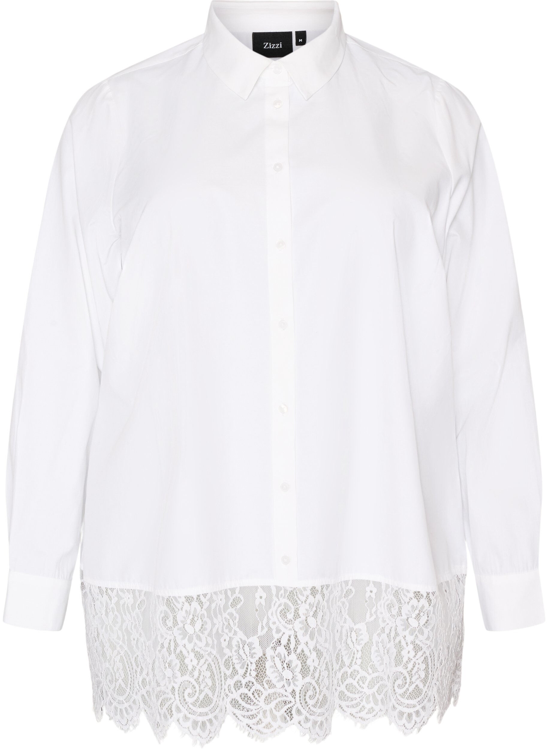 Losse blouse met een brede kanten rand