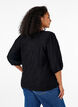 Blouse met textuur en 3/4 mouwen, Zwart, Model image number 2