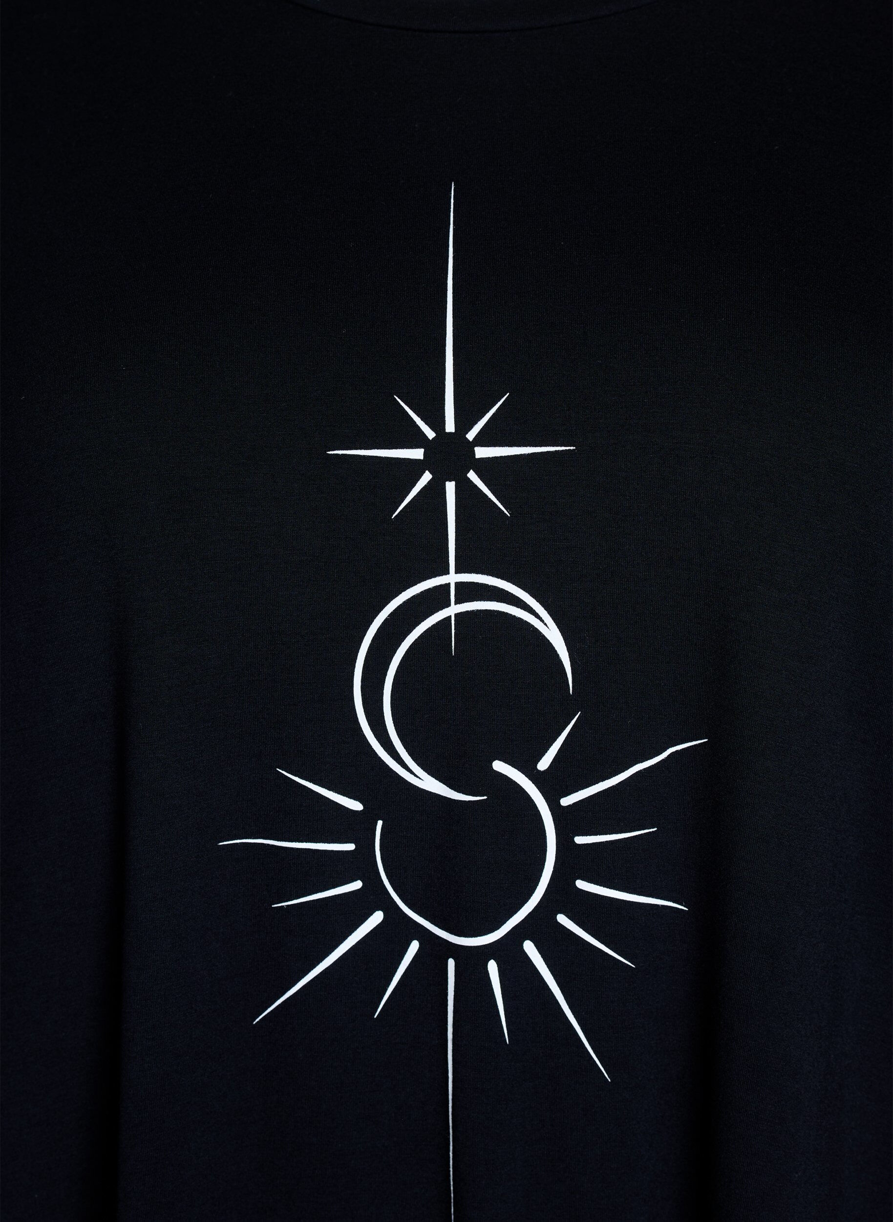 ZizziLosse viscose nachtshirt, Zwart, Packshot image number 2