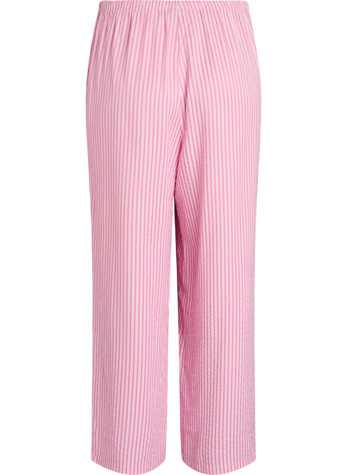 Losse seersucker-pyjamabroek met hoge taille, Roze, Packshot