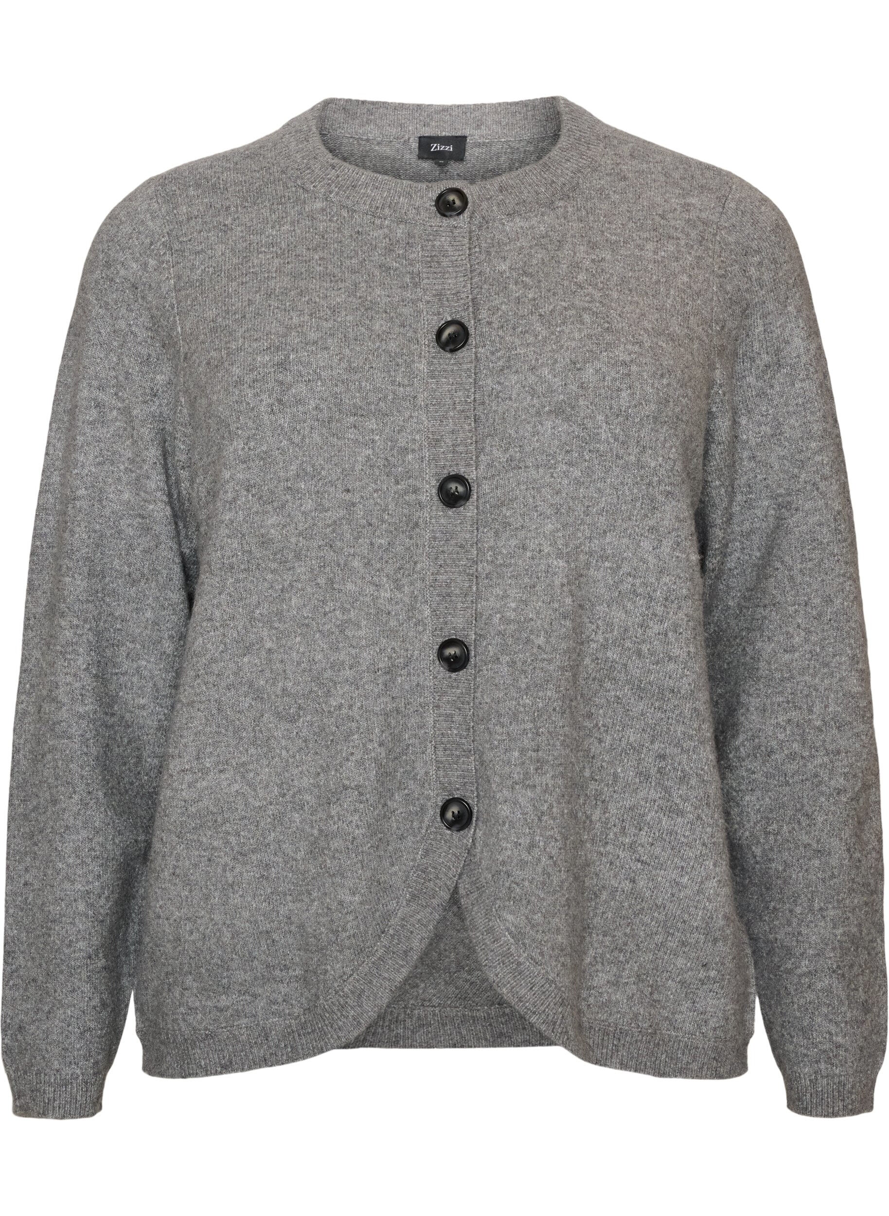 Cardigan met knopen en een ronde voorkant