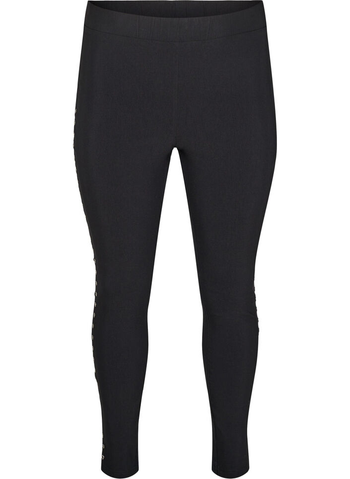 Leggings met oogjes, Black, Packshot image number 0