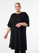 T-shirtjurk van jersey met zijsplitten, Zwart, Model image number 0