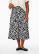 Lange rok met zebraprint, Black w. White Zebra, Model image number 2