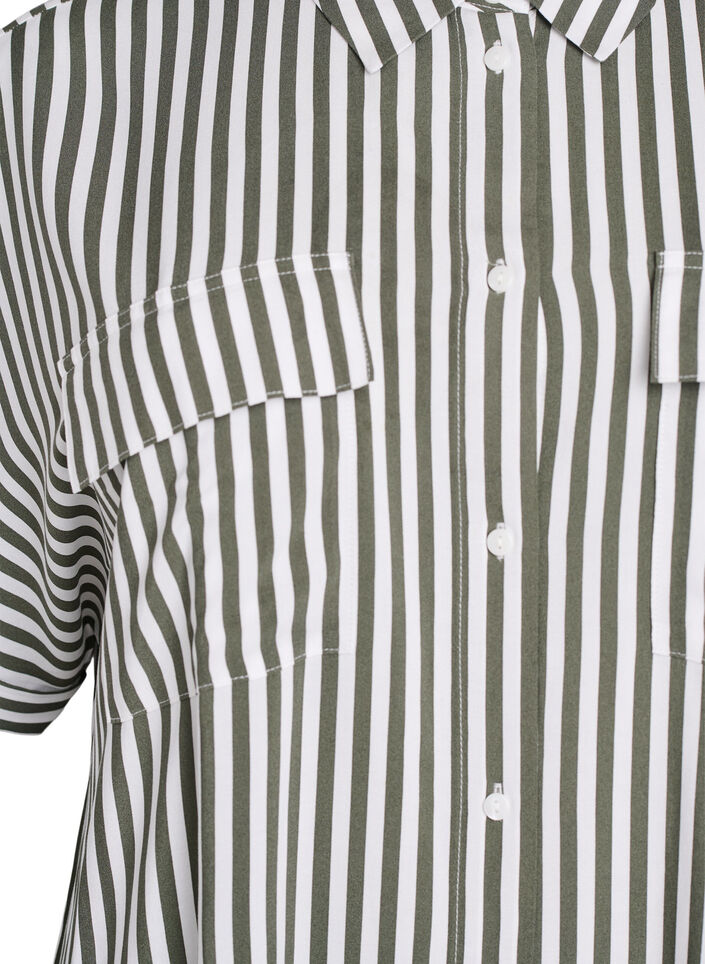 FLASH - Lange overhemdjurk met korte mouwen, Groen, Packshot image number 2