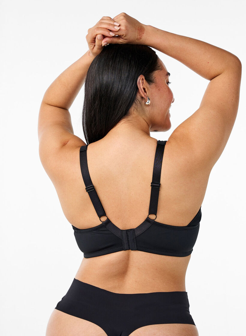 Comfortbeha met gewatteerde bandjes, Zwart, Model image number 2