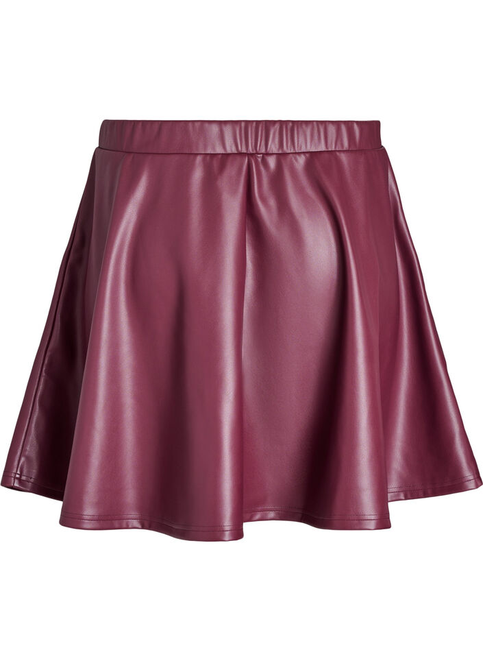 Korte skaterskirt in imitatieleer, Vineyard Wine, Packshot