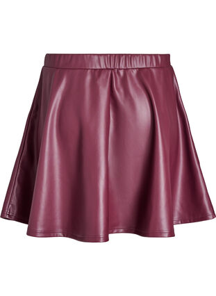 ZizziKorte skaterskirt in imitatieleer, Vineyard Wine, Packshot image number 1
