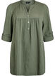 Katoenen mousseline tuniek met broderie anglaise, Groen, Packshot image number 0