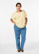 Blouse met korte mouwen en een ronde halslijn, Geel, Model image number 1