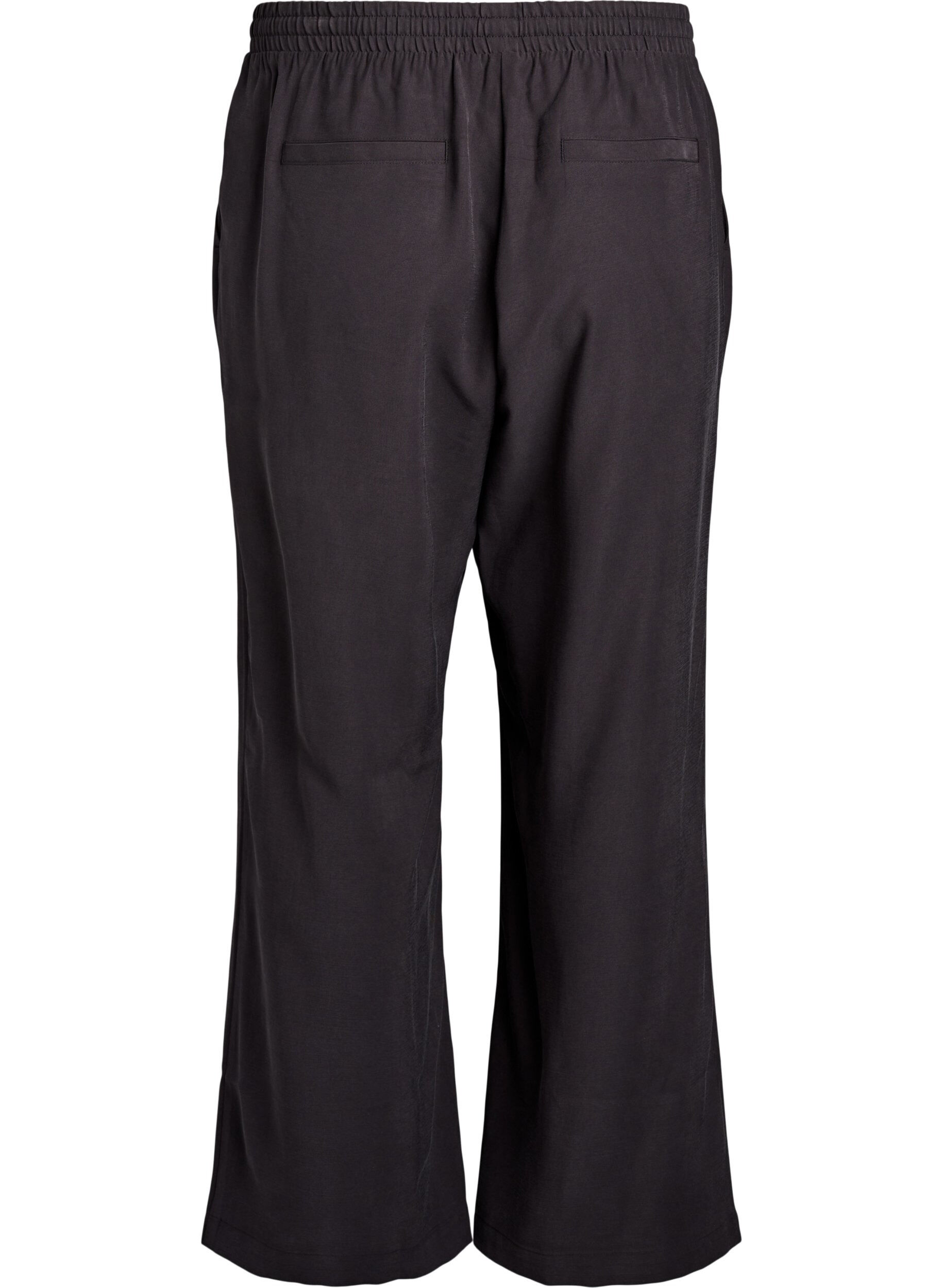Zizzi Pantalon en viscose avec ceinture &eacute;lastique, Gris anthracite, Packshot image number 1