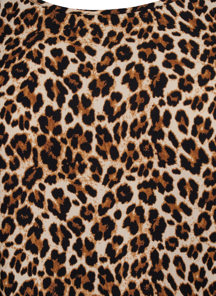 Jurk met print en korte mouwen, Bruin, Packshot image number 2