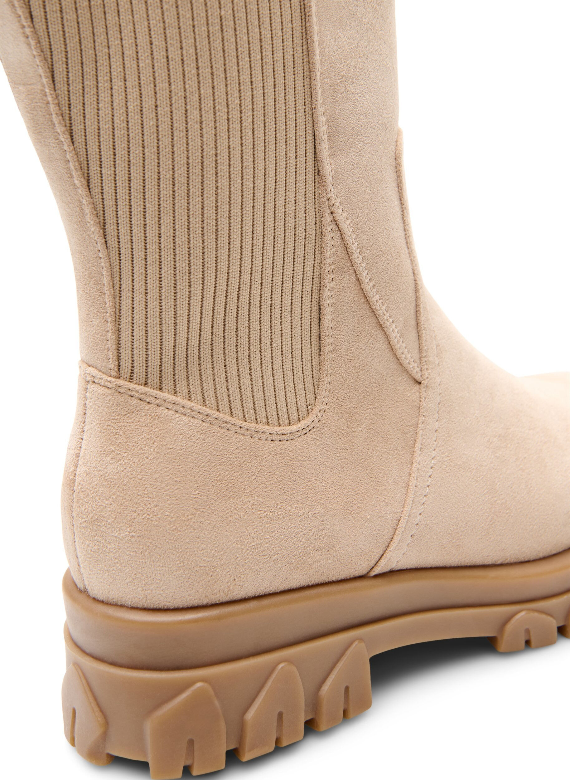 ZizziChunky laars in imitatiesu&egrave;de, Beige, Packshot image number 4