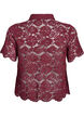 Kanten shirt blouse met parelknopen, Donker Bordeaux, Packshot image number 1