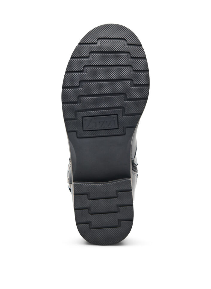 Wide fit - Korte bikerlaars, Black, Packshot