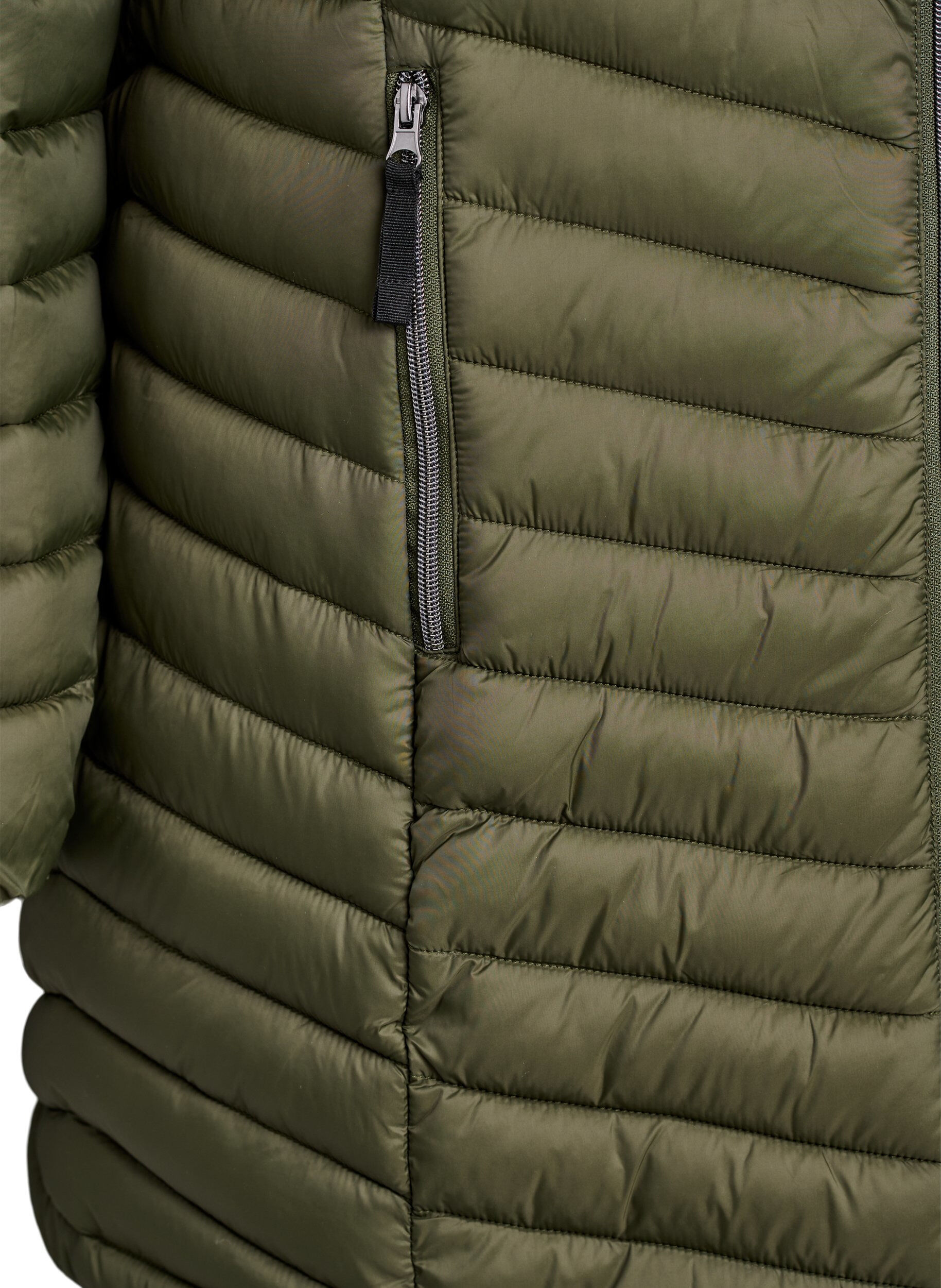 ZizziLichtgewicht jas met zakken en een afneembare capuchon, Groen, Packshot image number 3