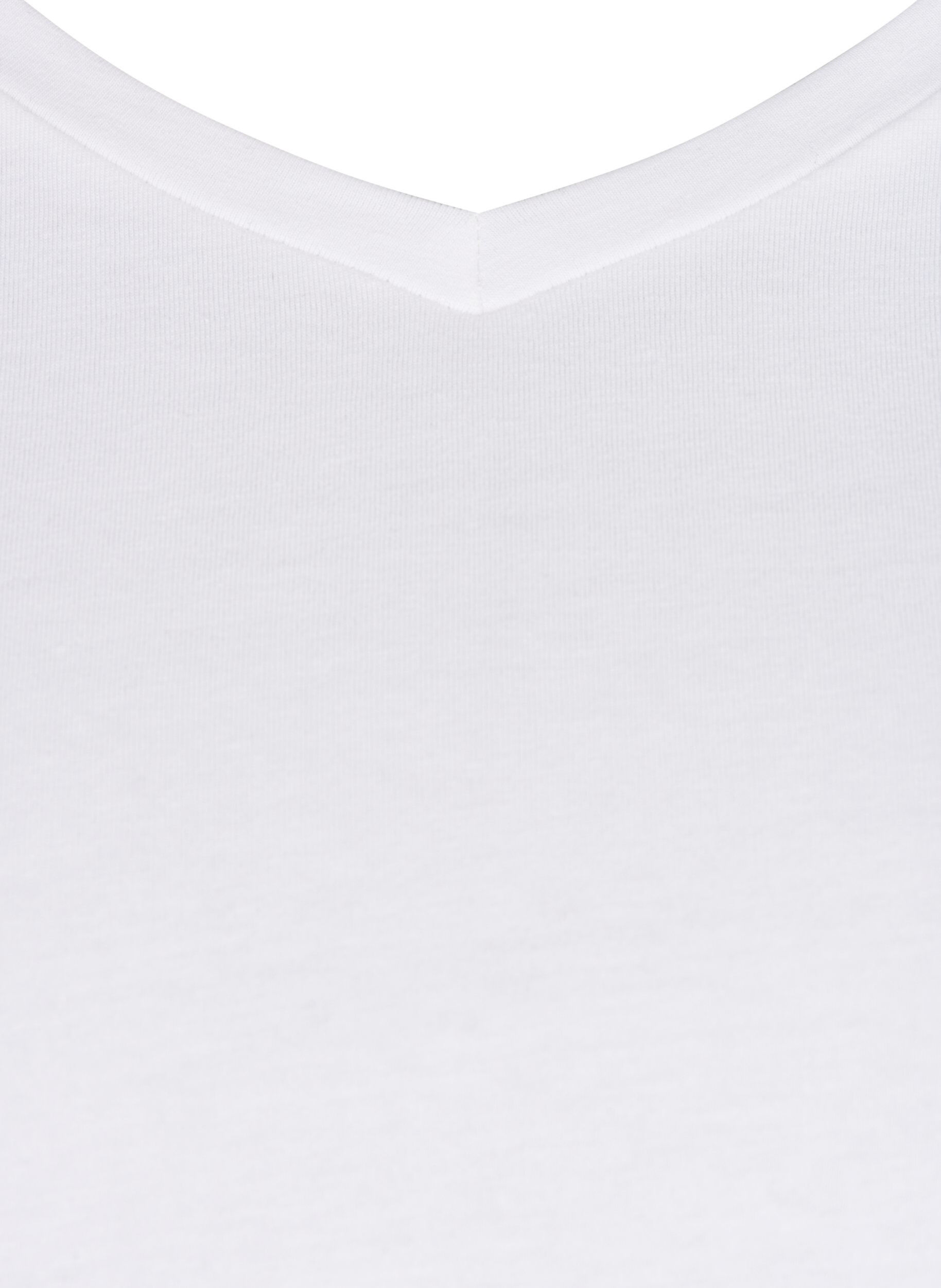 Zizzi T-shirt en coton uni basique, Blanc, Packshot image number 2