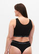 Katoenen G-string met normale taille, Zwart, Model image number 1