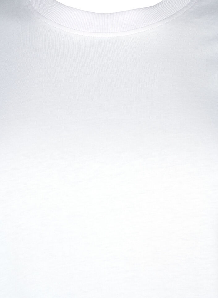 Basic katoenen T-shirt met ronde hals, Bright White, Packshot