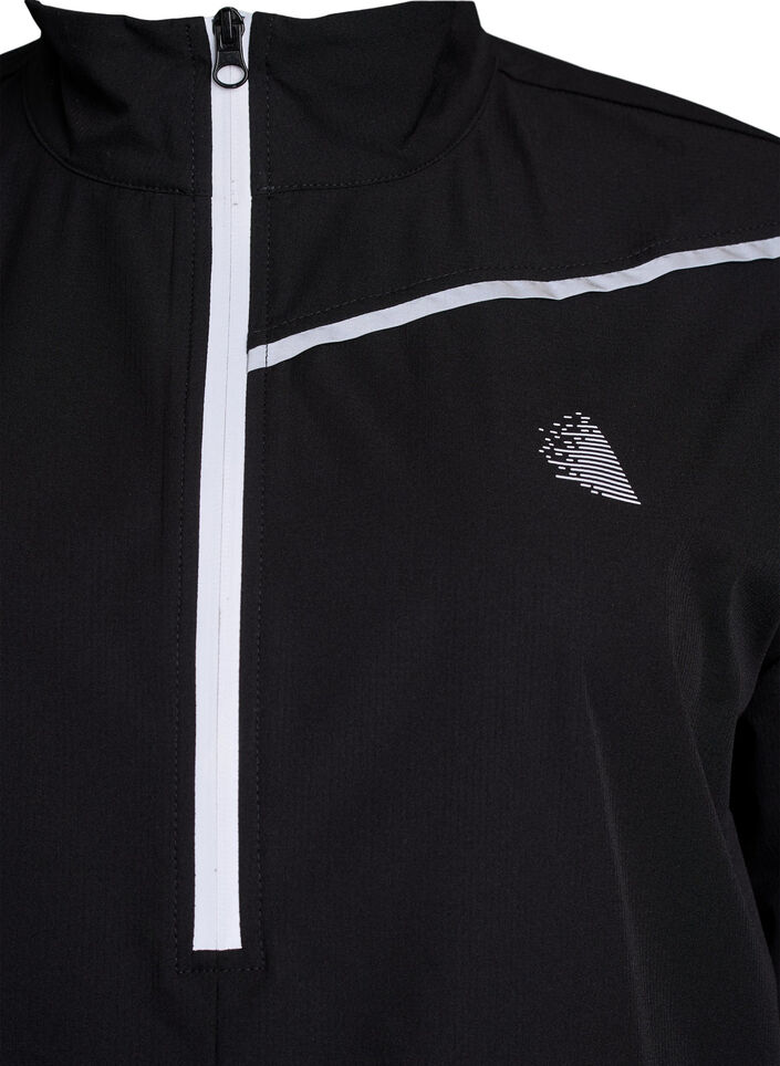 Sportieve anorak met reflecterende details en zakken, Zwart, Packshot image number 2