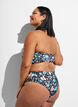 Bloemen bandeau bikinitop, Blauw, Model image number 2