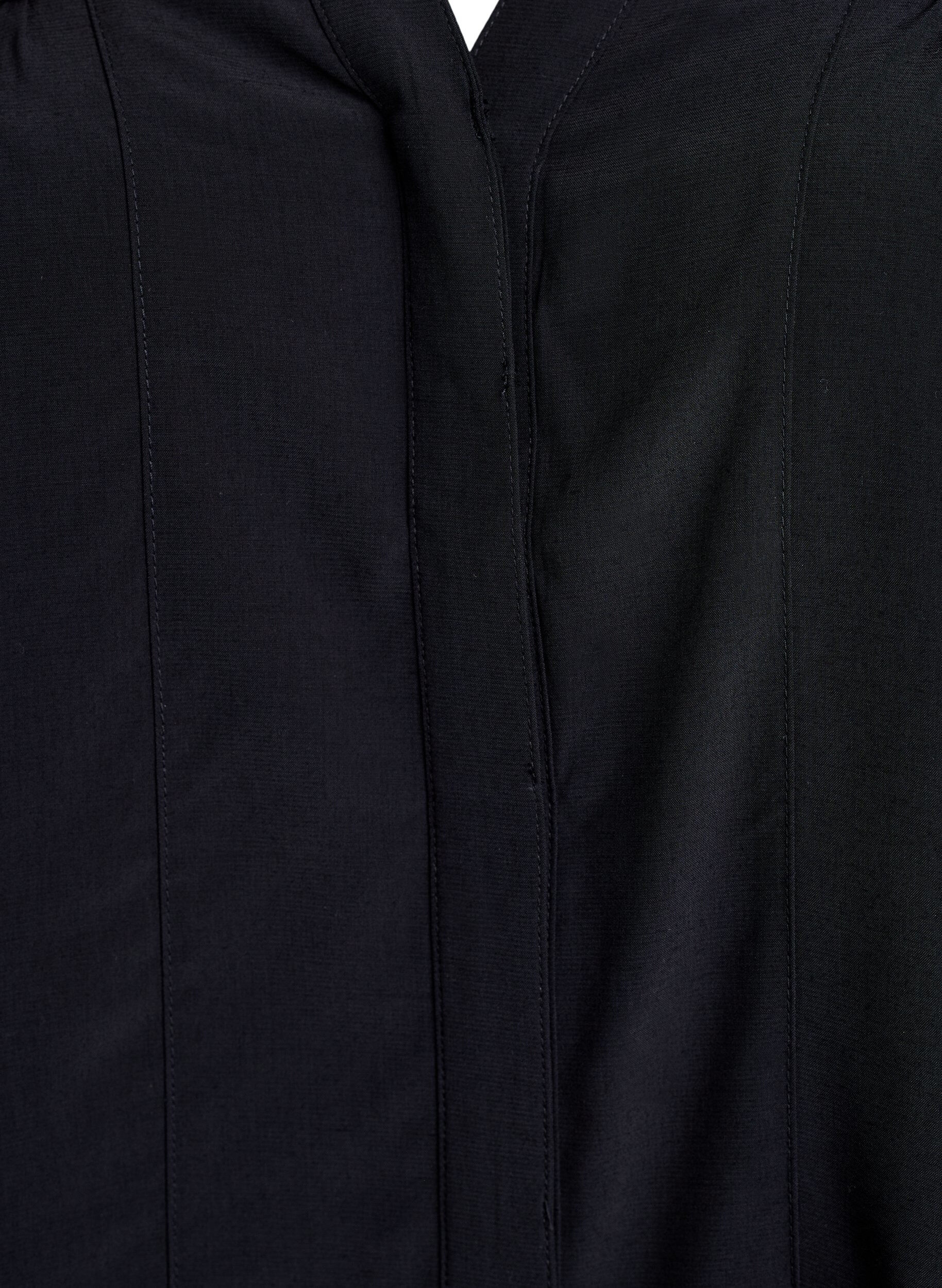 ZizziBlouse met ruches kraag en plooien, Zwart, Packshot image number 2