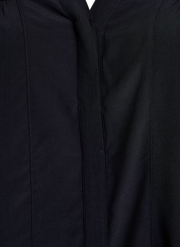 Blouse met ruches kraag en plooien, Zwart, Packshot image number 2