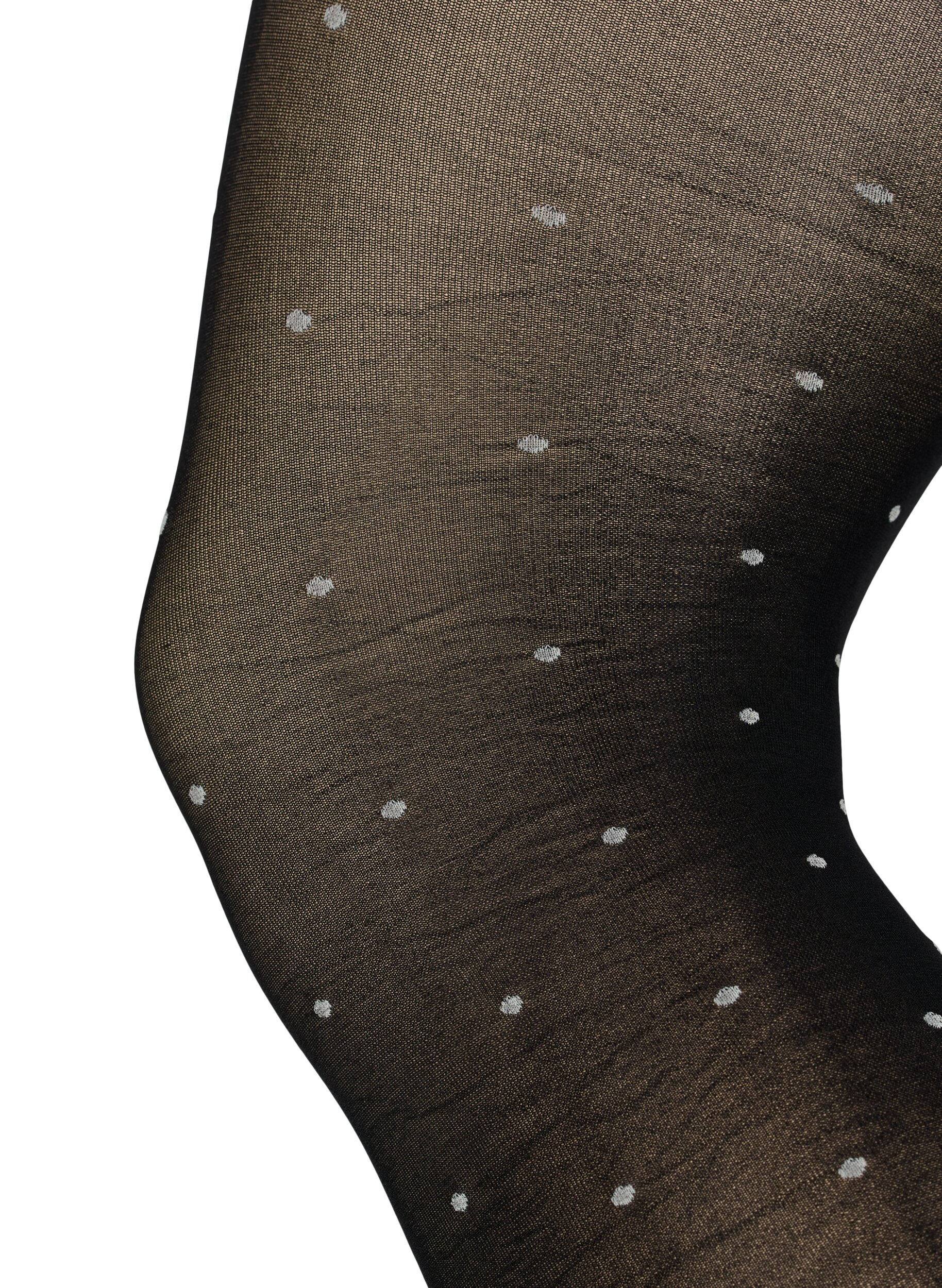 Zizzi70 denier panty's met stippen, Black w. Dot, Packshot image number 2