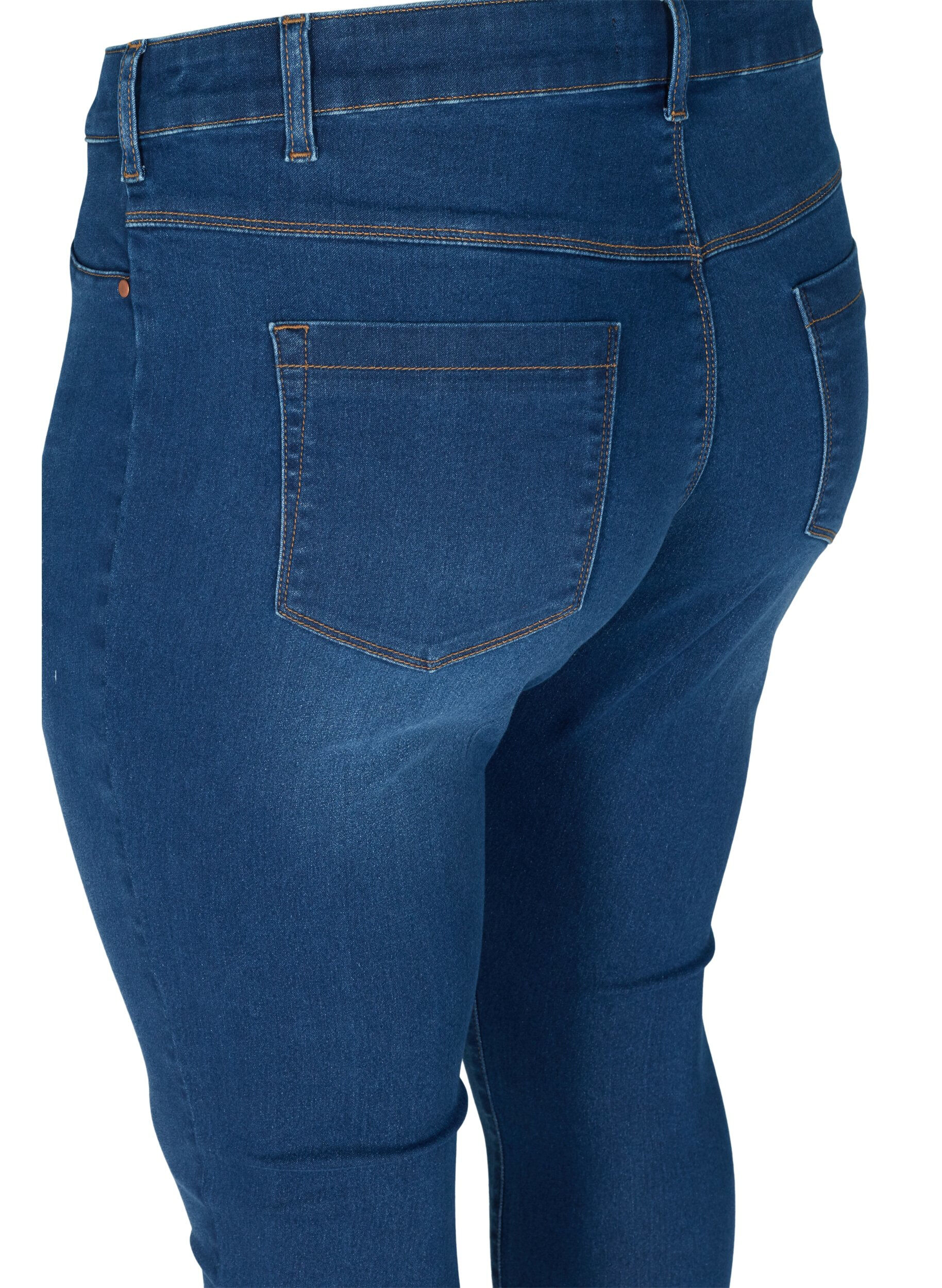 ZizziJeggings van katoenmix, Blue denim, Packshot image number 3