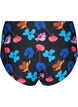 Bikinibroekje met print en hoge taille, Zwart, Packshot image number 1