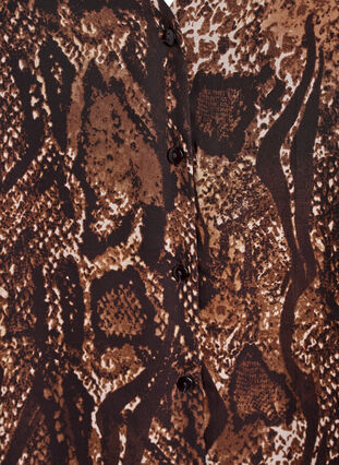 ZizziBlouse met dierenprint en ruches, Brown Snake AOP, Packshot image number 2