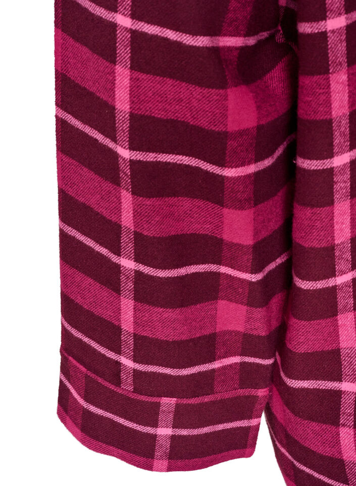 Geruite katoenen pyjamashirt met lange mouwen, Rood, Packshot image number 3
