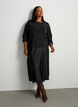 Satijnen midi rok, Zwart, Model image number 0
