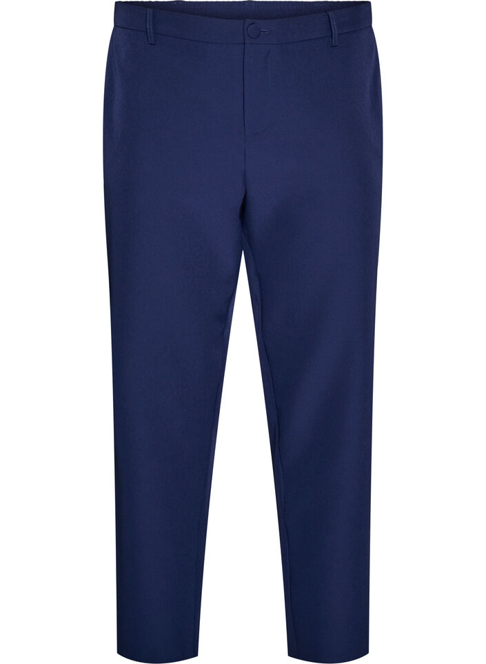 Broek met zakken en rechte pijpen, Blauw, Packshot image number 0