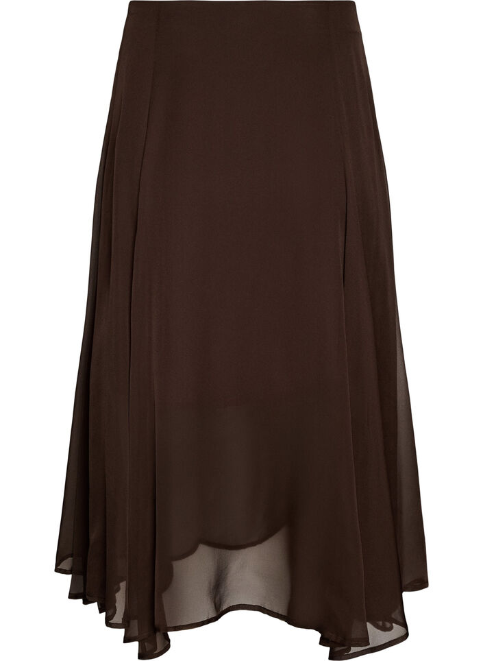A-lijn midirok, Bruin, Packshot image number 0