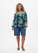 Chiffon blouse met bloemenprint en lange mouwen, Groen, Model image number 1