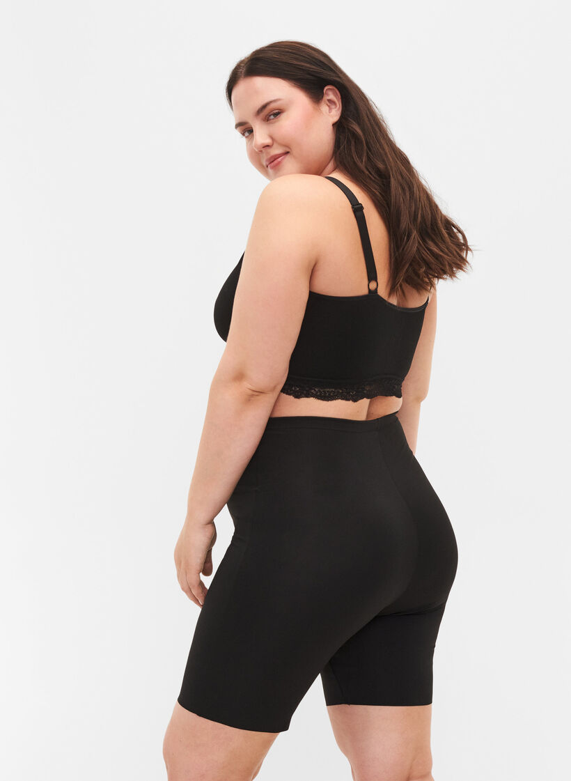 Light shapewear shorts met hoge taille, Zwart, Model image number 1