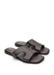 Platte sandalen met studs, Bruin, Packshot image number 1