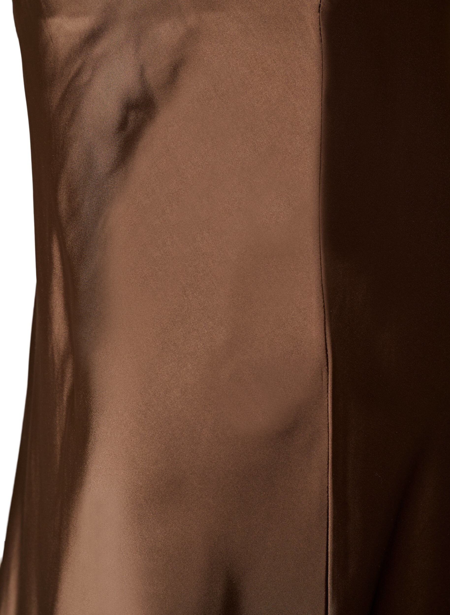 ZizziSatijnen midi rok, Bruin, Packshot image number 2