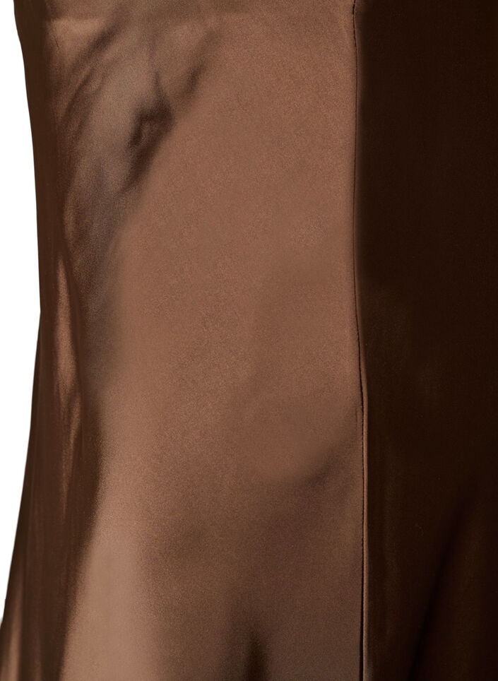 Satijnen midi rok, Bruin, Packshot image number 2