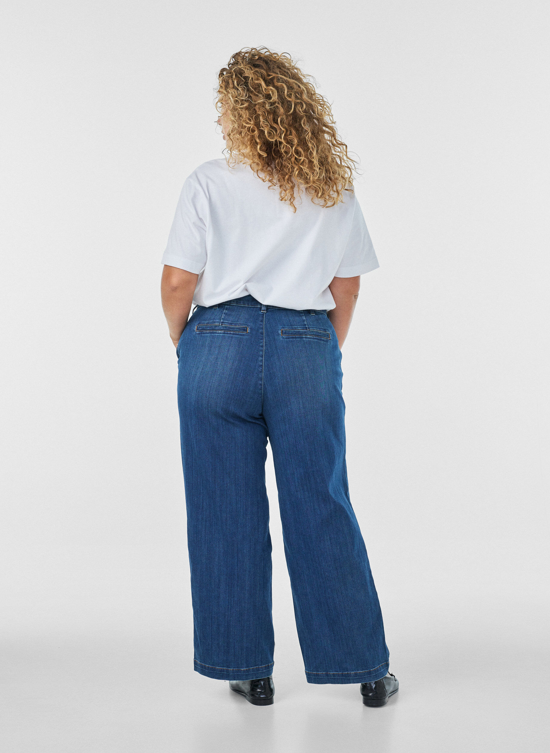 ZizziWide fit Myra jeans met hoge taille, Blauw, Model image number 1