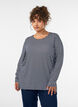 Gedessineerde blouse met lange mouwen, Blauw, Model image number 0
