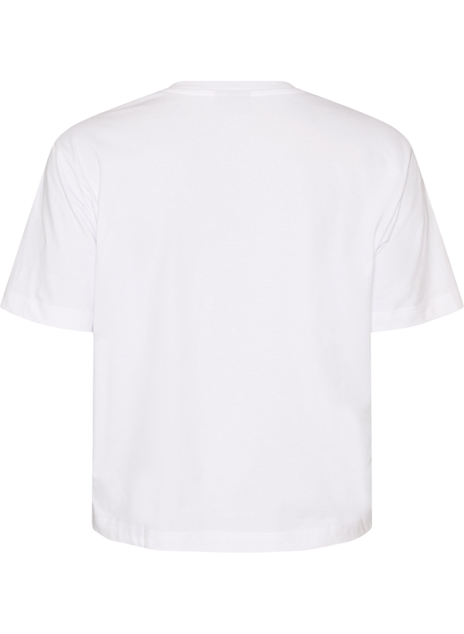 ZizziBoxy katoenen T-shirt, Wit, Packshot image number 1