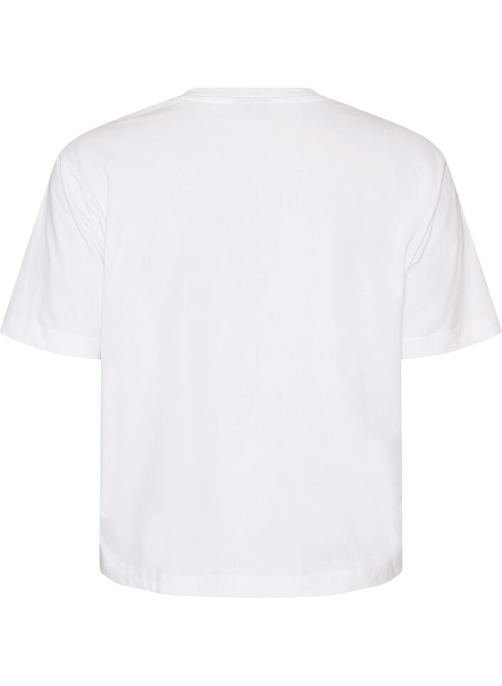 Boxy katoenen T-shirt, Wit, Packshot image number 1